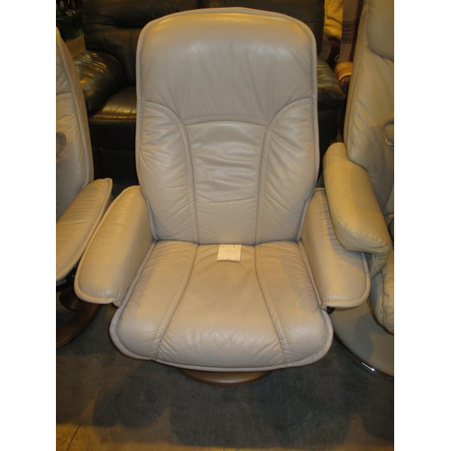 694 - Ekornes Stressless Beige Leather Chair