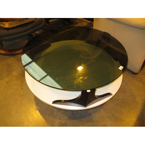 698 - DISPOSED - Mid 20th Century Smoked Glass Top Coffee Table, 85cm