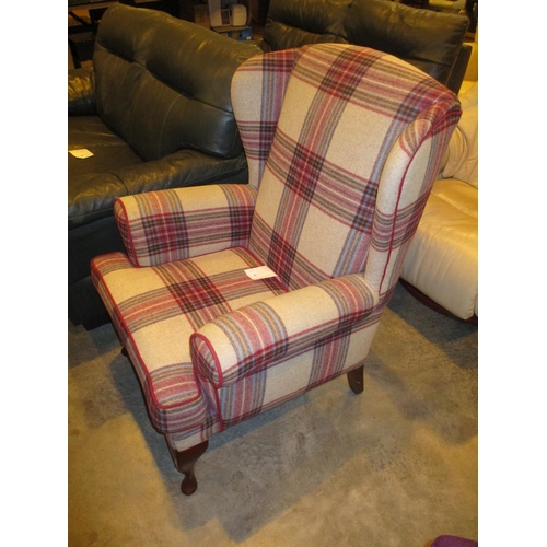 707 - Tartan Wing Back Chair