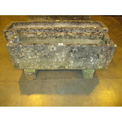 716 - Cast Stone Plant Trough, 93x24cm