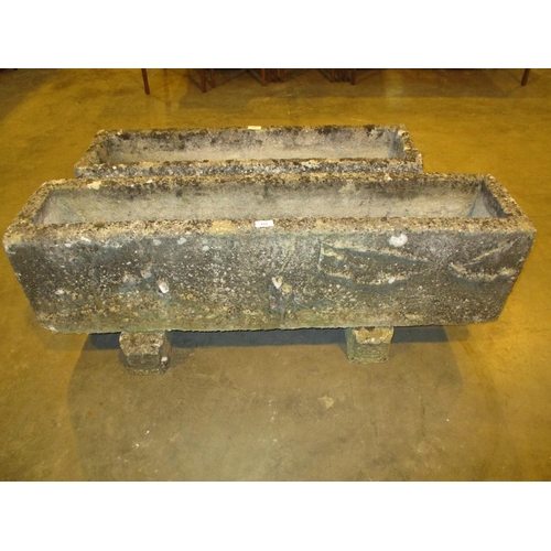 717 - Cast Stone Plant Trough, 114x25cm