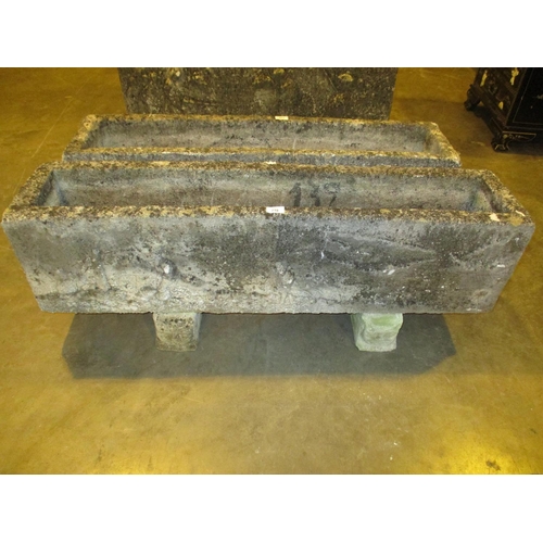 718 - Cast Stone Plant Trough, 114x24cm