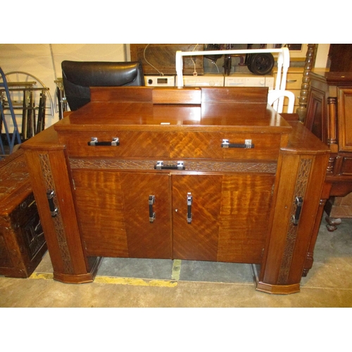 727 - Art Deco Mahogany Cocktail Sideboard, 139cm