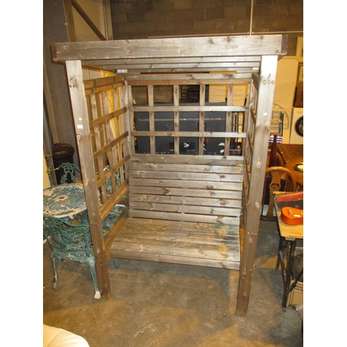 729 - Weathered Wood Garden Arbour Chair