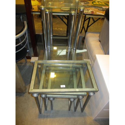 738 - Glass Top Coffee Table, 2 Nests of Tables and 2 Lamp Tables