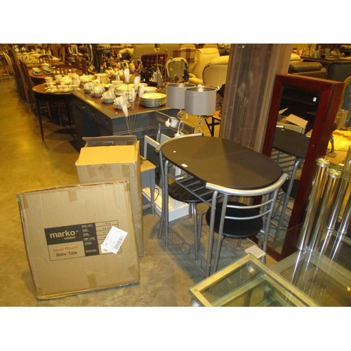 739 - Cafe Style Table with 2 Chairs, 2 Wall Cabinets, Boxed Cabinet and Bistro Table