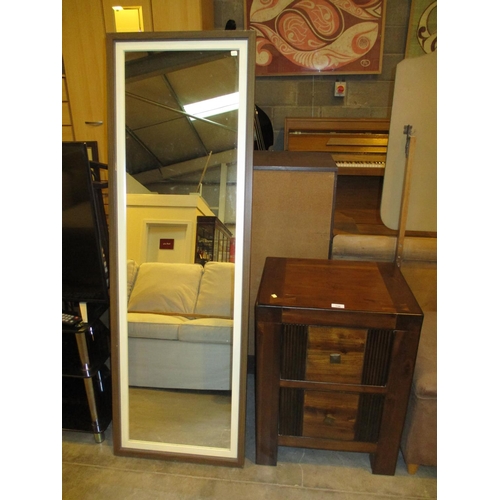 756 - Modern Bedside Chest and Cheval Mirror