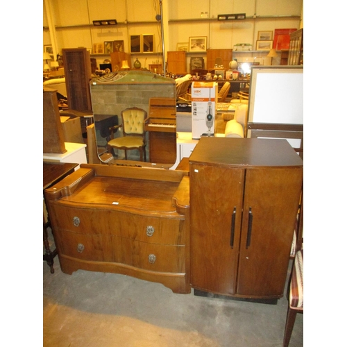 766 - Walnut Dressing Table and a Cabinet