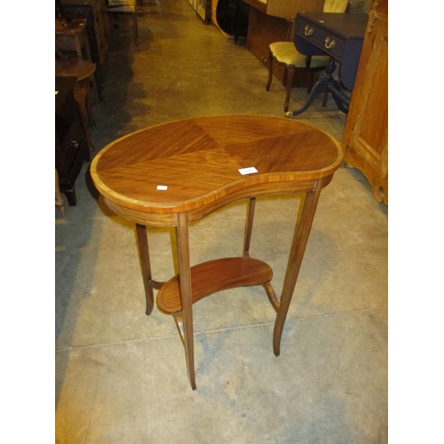 770 - Edwardian Inlaid Mahogany Kidney Shape Occasional Table