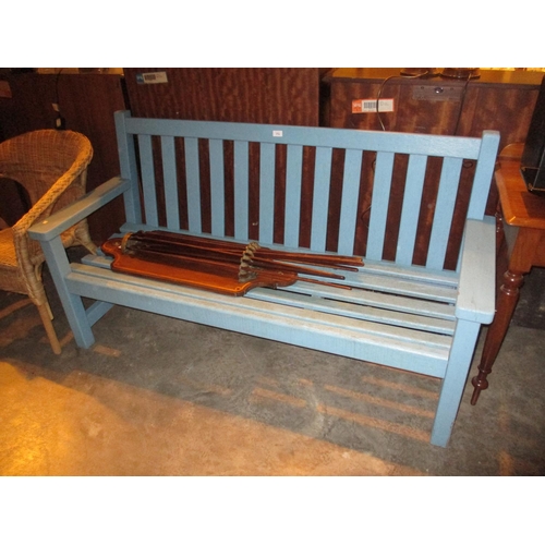 772 - Painted Wood Garden Bench