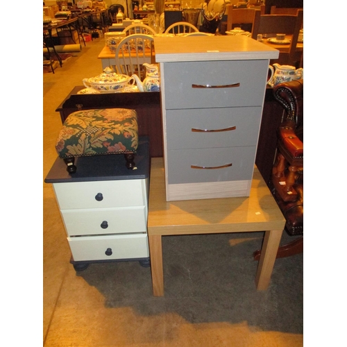 775 - Two Bedside Chests, Coffee Table and Stool