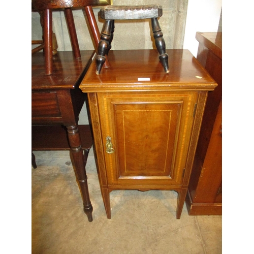 802 - Edwardian Inlaid Mahogany Bedside Cabinet