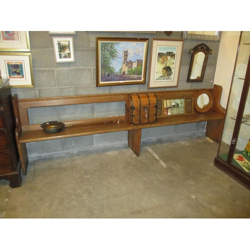 806 - Victorian Pitch Pine Pew, 287cm