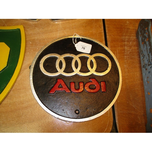 76 - Round Audi Plaque