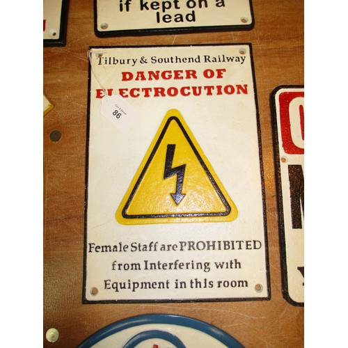 86 - Electrocution Railway Sign