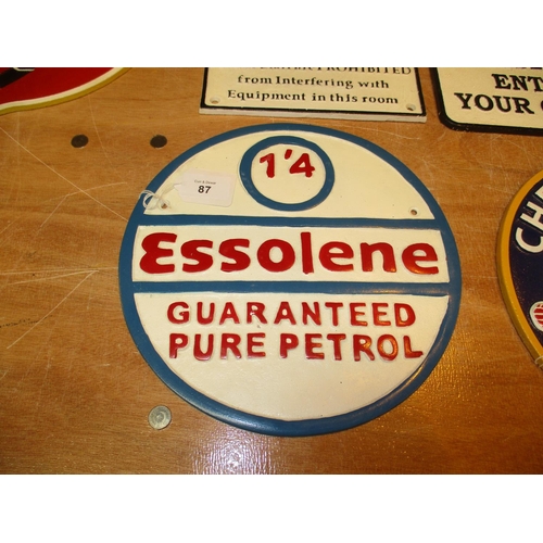 87 - Aluminium Essolene Plaque