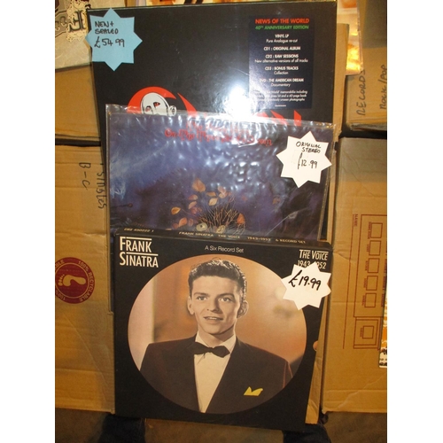 131 - Box of Valuable LPs etc including Frank Sinatra, The Moody Blues, Queen