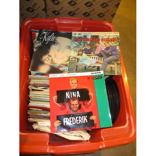 159 - Box of 45s including Kylie, Seekers, Nina & Frederik