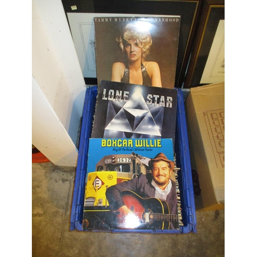 76 - Box of LPs including Tammy Wynette, Lone Star, Boxcar Willie