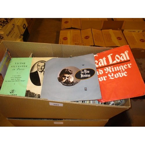 283 - Two Boxes of 45s including Victor Silvester, The Blow Monkeys, Meat Loaf