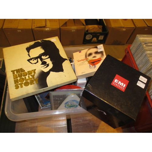 288 - Box of 45s, CDs etc including Buddy Holly, Traetta Antigona, EMI Classics