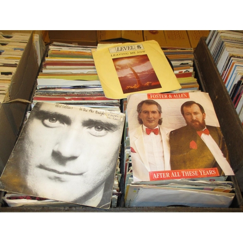 306 - Box of 45s including Phil Collins, Foster & Allen, Level 42