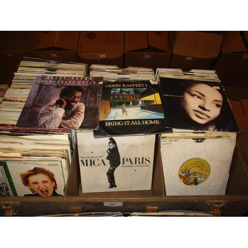 307 - Box of 45s including Billy Ocean, Gerry Rafferty, Sade