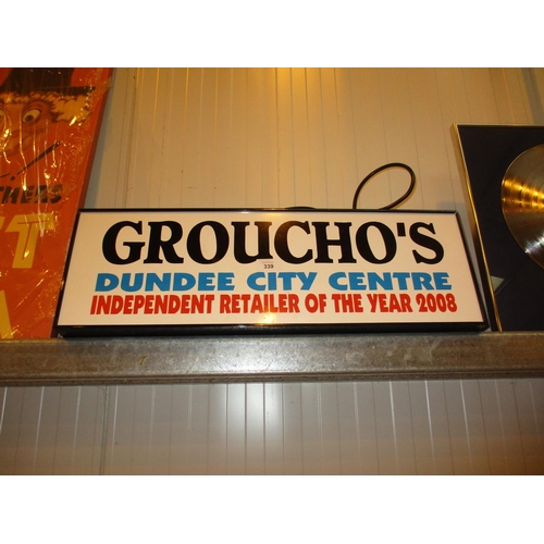 Grouchos Illuminated Sign