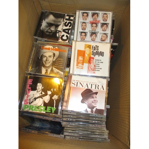 365 - Two Boxes of CDs including Johnny Cash, Hank Williams, Elvis