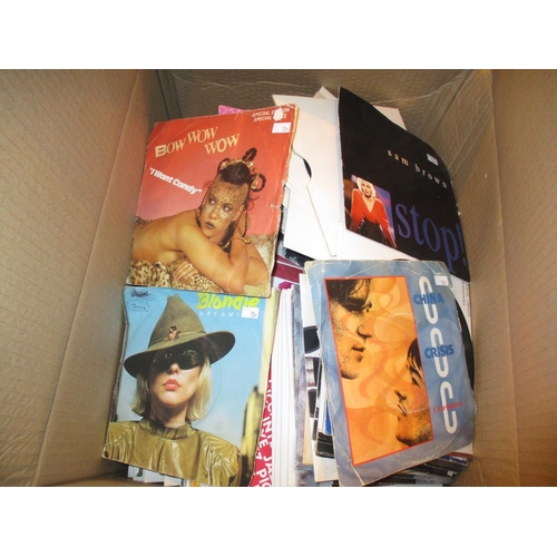 372 - Box of 45s including Blondie, Sam Brown, Bow Wow Wow