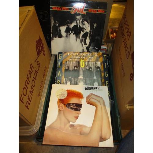 383 - Box of Records including Eurythmics, Glass Tiger, Wasted Youth