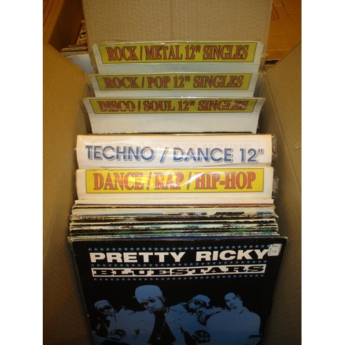 388 - Box of Records Titled Dance, Rap, Hip Hop, Techno Dance 12