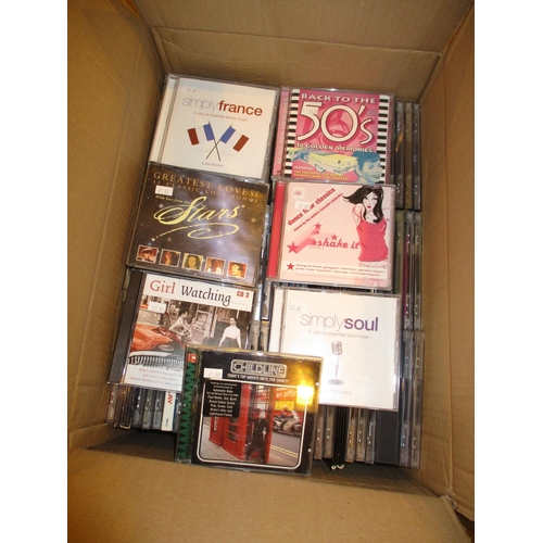 413 - Two Boxes of CDs including Compilations, Audio Books