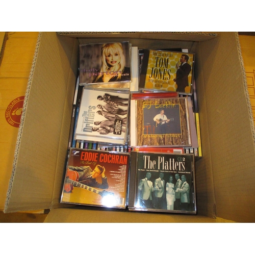 422 - Two Boxes of CDs including The Drifters, Eddie Cochran, Dolly Parton