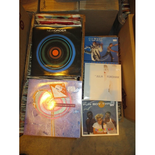 434 - Three Boxes of 45s including Fun Boy Three, Go West, New Order