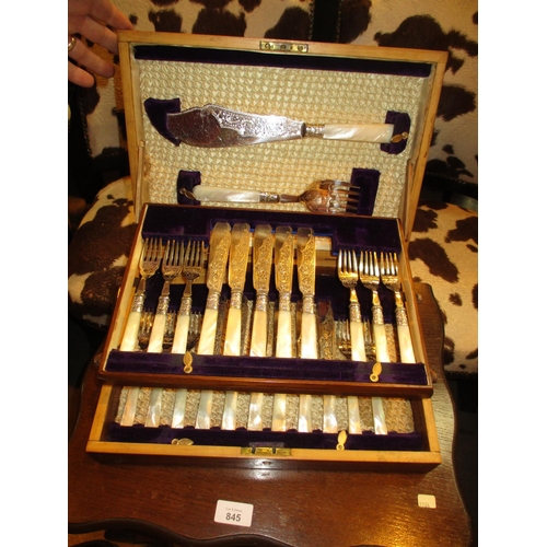 484 - Case of Mother of Pearl Handle Fish Knives and Forks