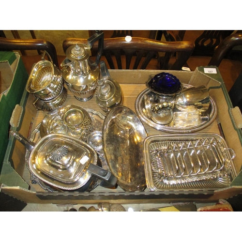 507 - Box of Silver Plated Items