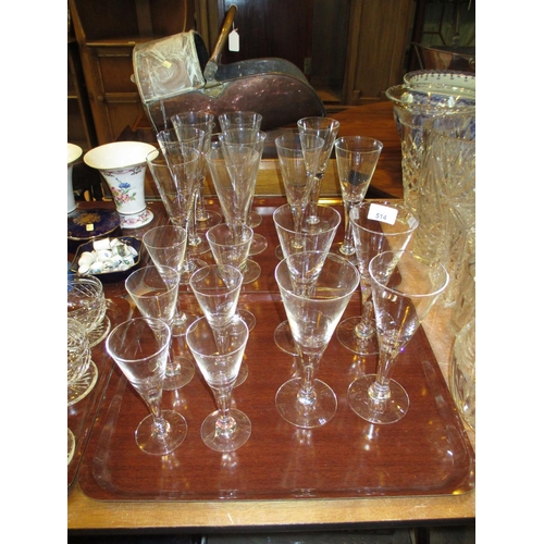 514 - Nineteen Tear Drop Stem Goblets