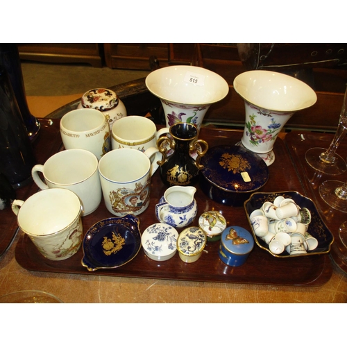 515 - Royal Commemorative Mugs, Thimbles, Limoges etc