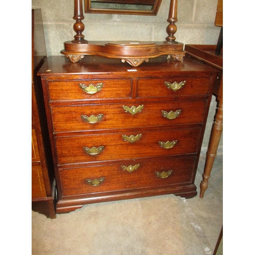 924 - George III Mahogany Chest of 2 Over 3 Drawers, 76cm