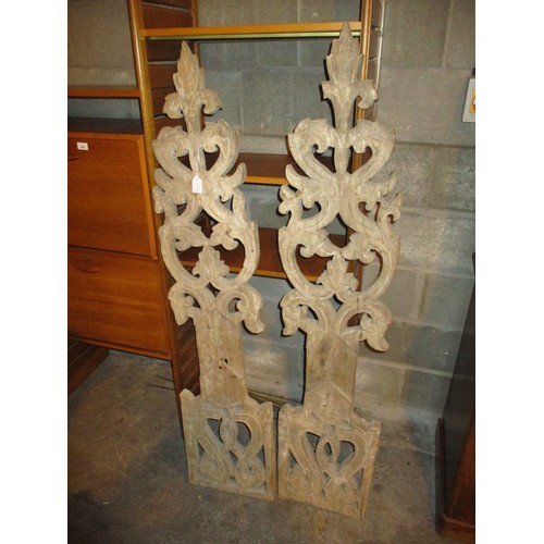 476A - Pair of Eastern Carved Wood Panels