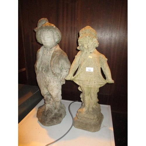 124 - Two Cast Stone Garden Figures