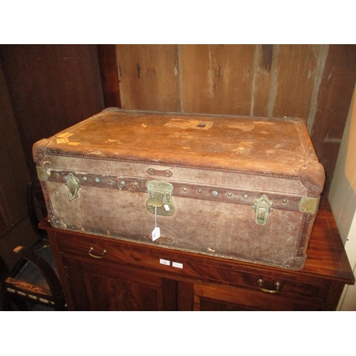 125 - Vintage Leather Trunk