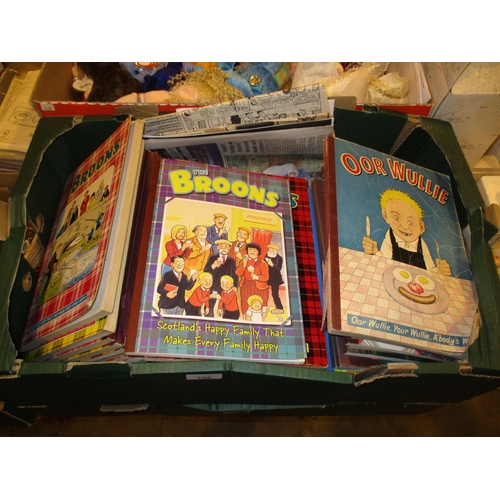 165 - Two Boxes of Broons and Oor Wullie Annuals including Broons 1966 and Oor Wullie 1961