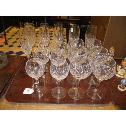 176 - Suite of 18 Stuart Crystal Goblets comprising Champagne Flutes, Red and White Wine Goblets