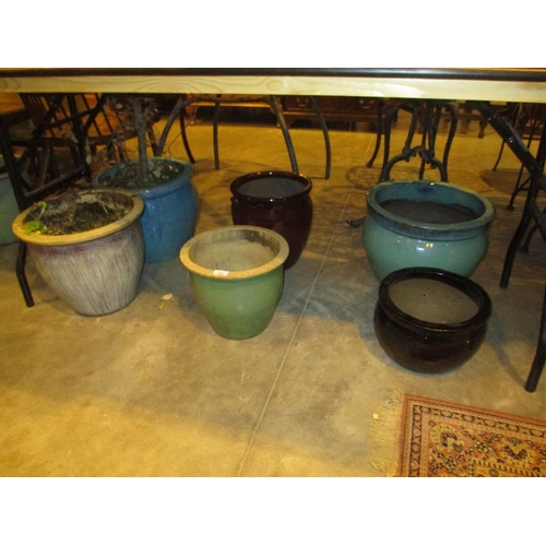 188 - Six Glazed Garden Pots