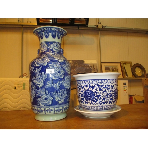 193 - Chinese Porcelain Vase and Jardinière with Stand