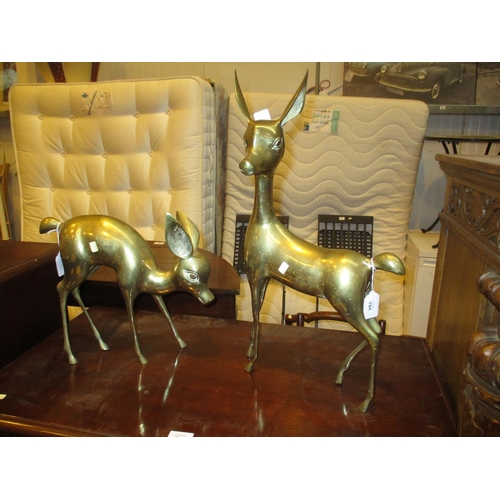 194 - Two Brass Deer