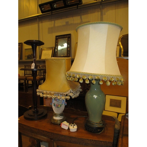 200 - Two Table Lamps and a Smokers Stand