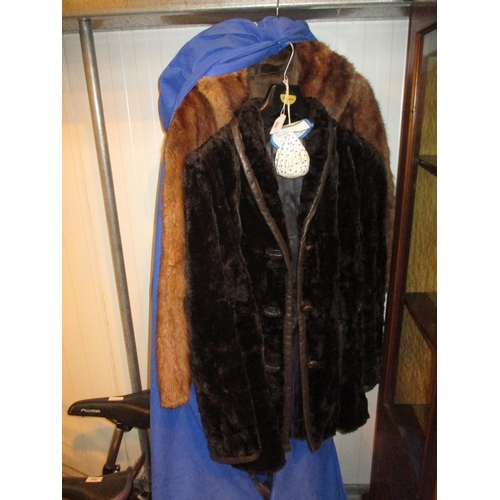 209 - Scotch Mole Coat, Fur Coat. Fur Stole and a Hat